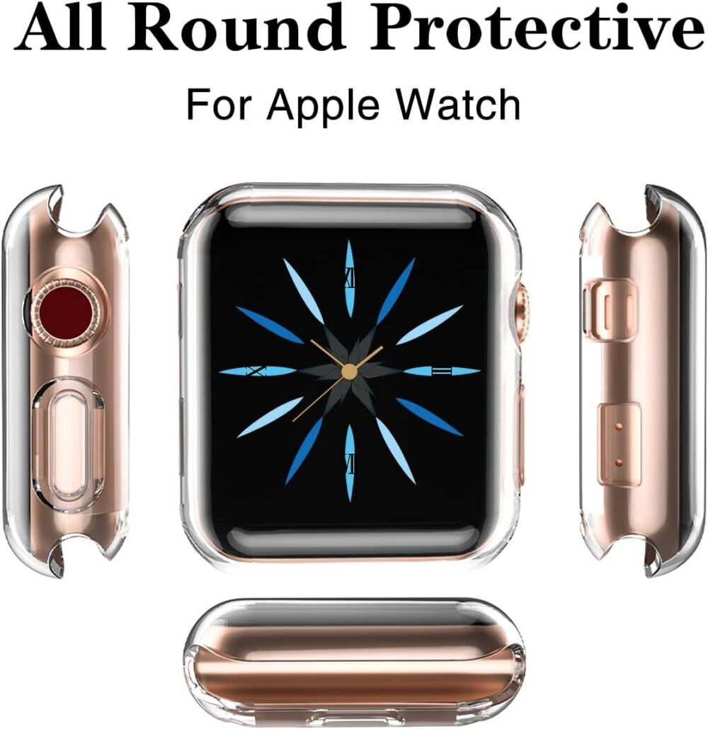 GEAK for Apple Watch Case 40mm Series 6 & 5 with Screen Protector, 3 Pack Transparent TPU All-Around Protective Case for iWatch Series 4 40mm - Image 4
