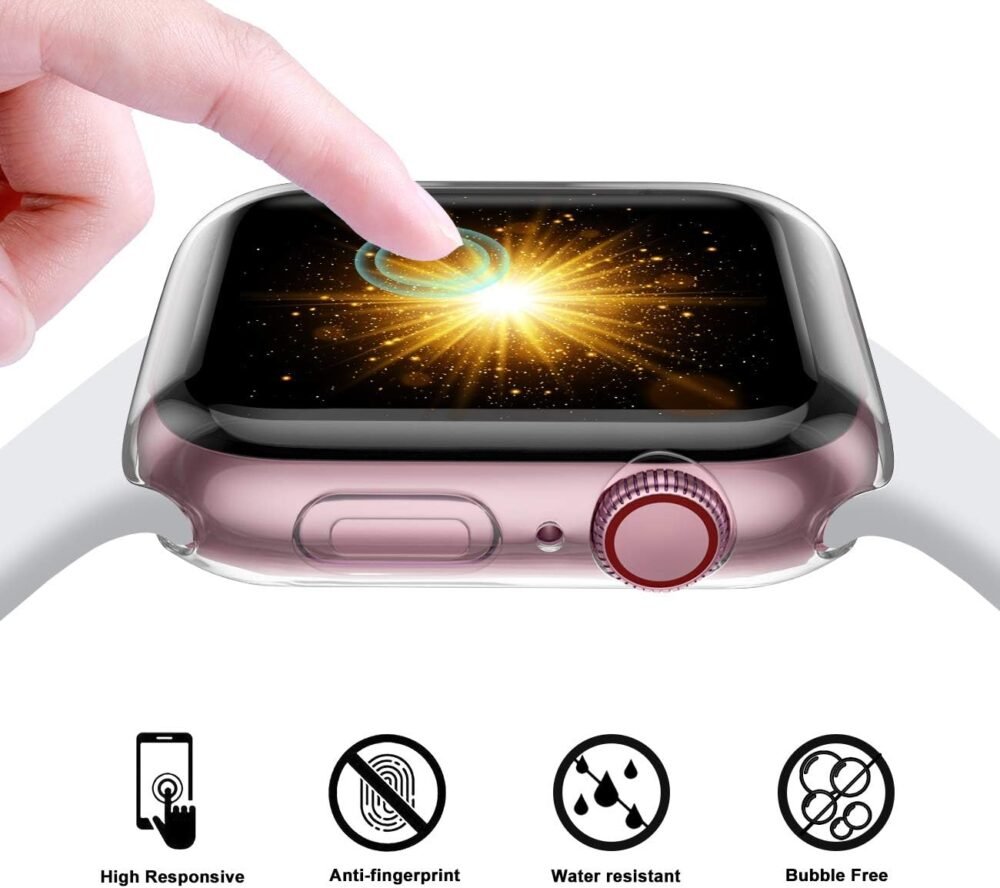 GEAK for Apple Watch Case 40mm Series 6 & 5 with Screen Protector, 3 Pack Transparent TPU All-Around Protective Case for iWatch Series 4 40mm - Image 5