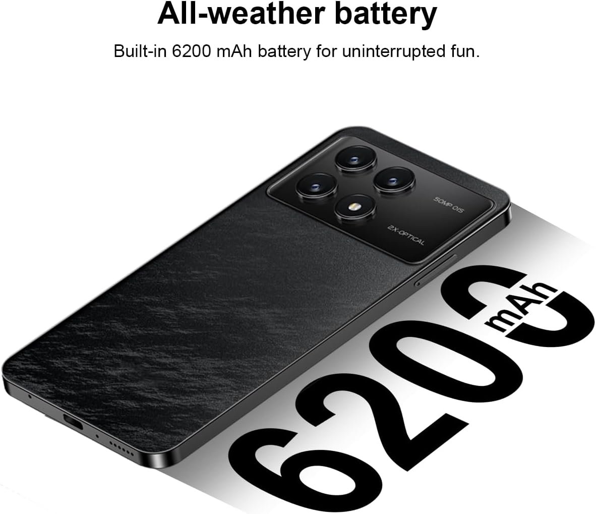 K70 Unlocked Cell Phones 5G 2024 Android 13 Android Phones 8GB+256GB/8-Core Mobile Phones 6.7" HD Screen 24MP+50MP Camera 6200mAh Battery Standby 5G Dual SIM Smartphones(Black) - Image 7