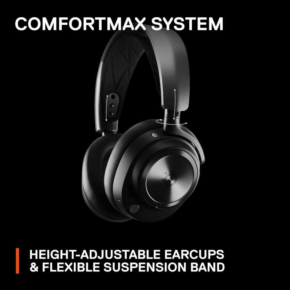 SteelSeries Arctis Nova Pro Wireless Multi-System Gaming Headset - Premium Hi-Fi Drivers - Active Noise Cancellation - Infinity Power System - Stealth Retractable Mic - PC, PS5/PS4, Switch, Mobile - Image 10