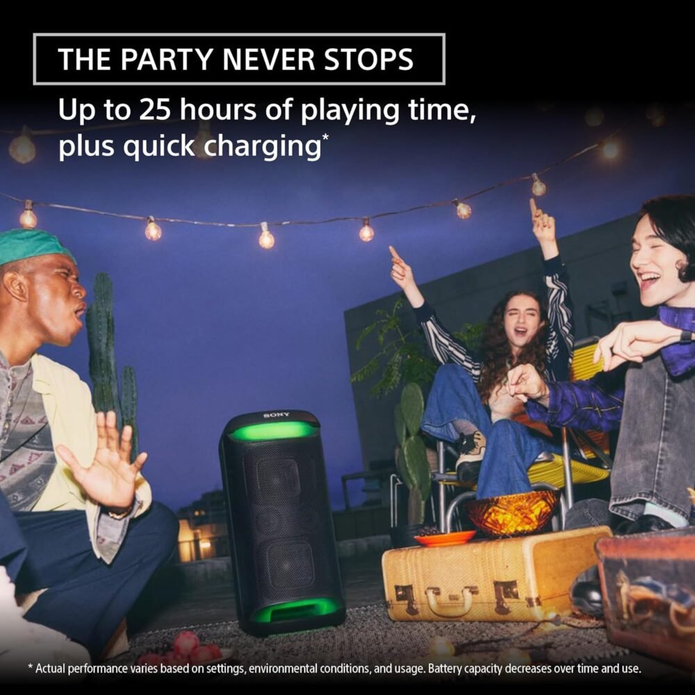 Sony SRS-XV500 Portable Bluetooth Karaoke Party Speaker & Karaoke Machine, 25-Hour Battery, Splash Resistant, Ambient Lights - Image 6