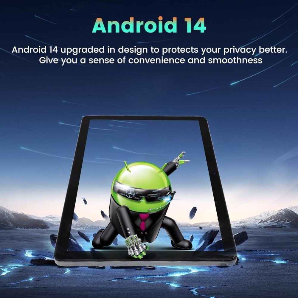 2025 Upgraded Android 14 Tablets, Android 10 inch Tablet PC with Octa-core Processor 8GB RAM 128GB ROM IPS Touchscreen, Wi-Fi 6, BT 5.0, Dual Camera, 6000mAh Battery Powerful Performance Tablet - Image 4