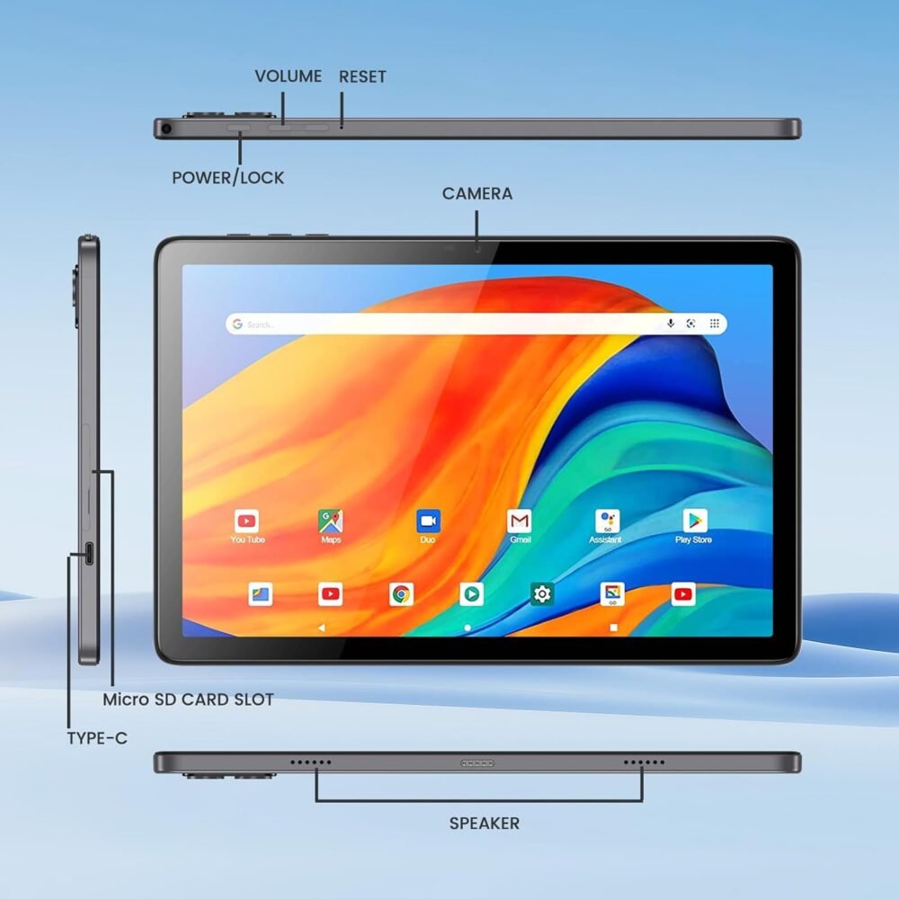 2025 Upgraded Android 14 Tablets, Android 10 inch Tablet PC with Octa-core Processor 8GB RAM 128GB ROM IPS Touchscreen, Wi-Fi 6, BT 5.0, Dual Camera, 6000mAh Battery Powerful Performance Tablet - Image 6