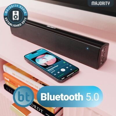Majority Sound Bar for Smart TV, 50 Watts, 2.0 Bluetooth TV Sound Bar, 15 Inch Home Audio Sound Bars, Small Soundbar for TV and PC | AUX, RCA, Optical, USB | Gaming, Music, Movies - Bowfell Black - Image 3