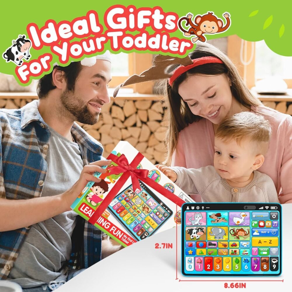Learning Tablet for Toddlers 1-3 Trilingual Learning Toys with Music & Sound, Montessori Speech Therapy Toys for 1 Year Old Boy Girl Musical Baby Toys 12-18 Months Toddler Toys Age 1-2 2-3 Gifts - Image 6