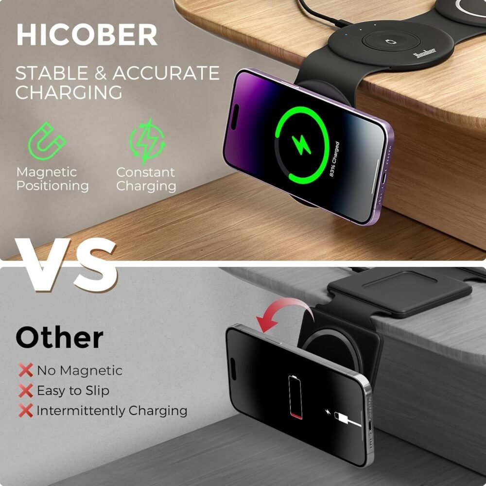 3 in 1 Charging Station for Apple Multiple Devices, Foldable Travel Wireless Charger 18W for iPhone 16 15 14 13 Pro Max Plus &Apple Watch Series/Airpods - Image 4