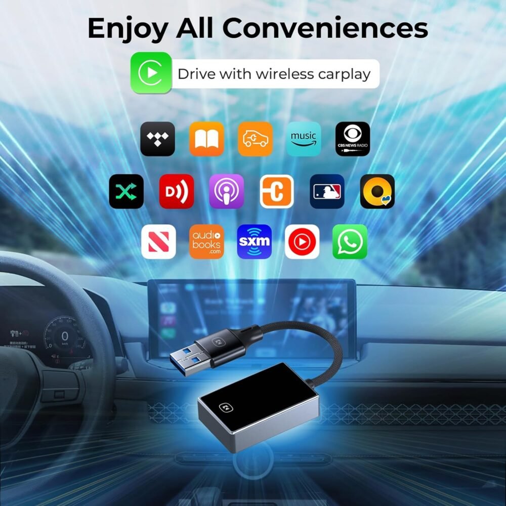 Kello Wireless CarPlay Adapter for Apple CarPlay L3 2-in-1 Apple CarPlay Compatible with iPhone iOS 10+/ Android 11+ (Black) - Image 7