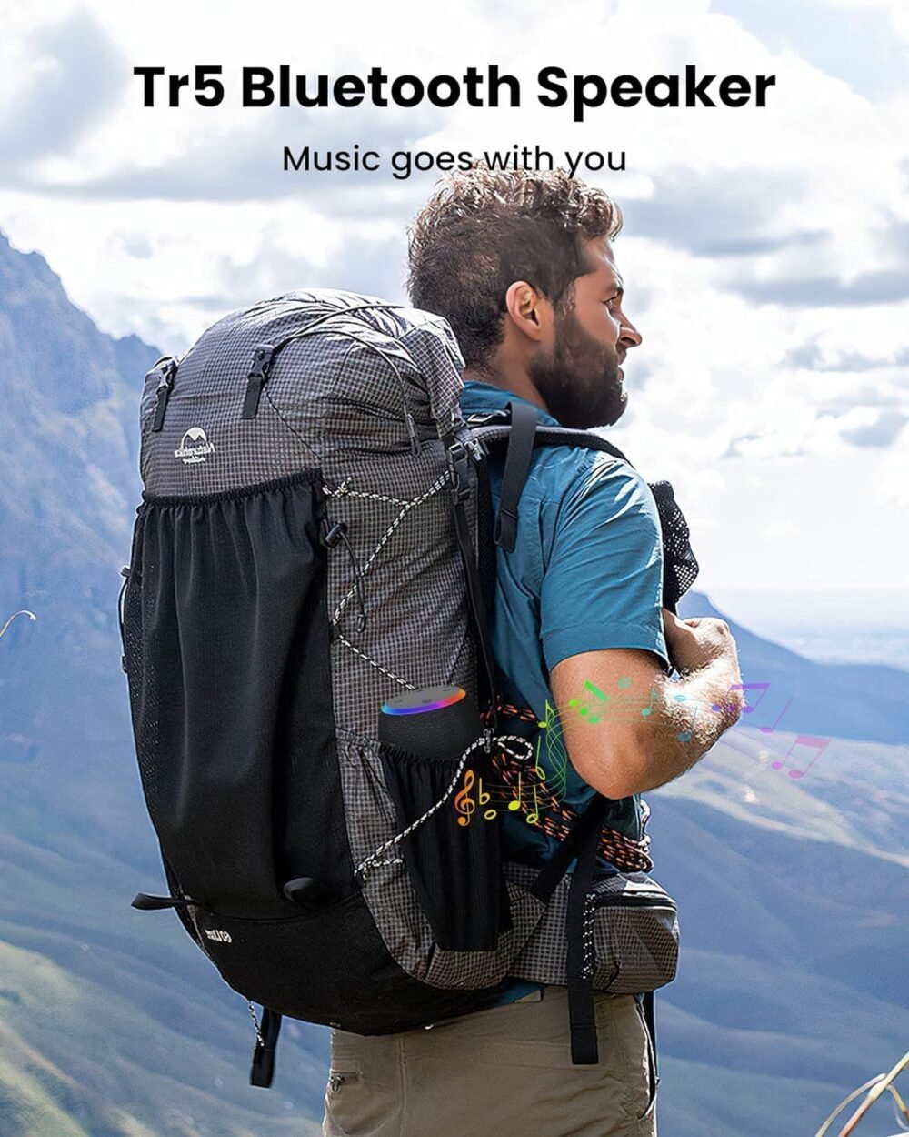 Bluetooth Speaker, Portable Wireless Bluetooth 5.3 with IPX6 Waterproof Shower Speakers, 15W Stereo with TWS Pairing, LED Lights, 12H Playtime for Home Outdoor Party Beach, Electronic Gift - Image 7