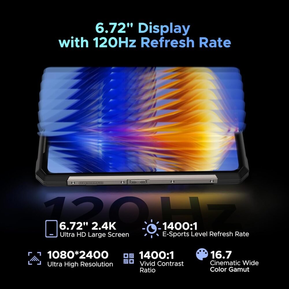 DOOGEE S200 Rugged Smartphone 5G Unlocked, 256GB+32GB Rugged Phone with 1.32" Rear Screen, 10100mAh Battery, Android 14,100MP+20MP Night Vision Camera, 6.72", 120Hz, NFC, 5G Dual SIM - Image 6