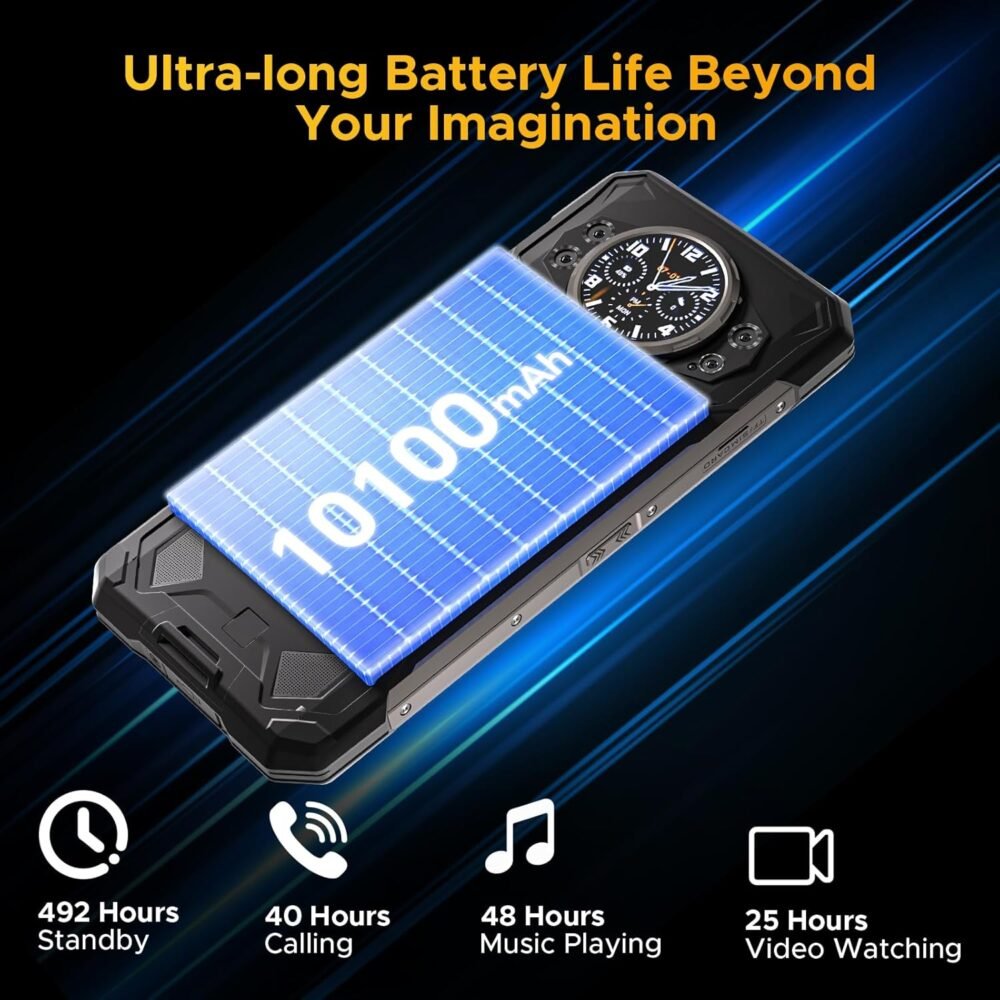 DOOGEE S200 Rugged Smartphone 5G Unlocked, 256GB+32GB Rugged Phone with 1.32" Rear Screen, 10100mAh Battery, Android 14,100MP+20MP Night Vision Camera, 6.72", 120Hz, NFC, 5G Dual SIM - Image 8
