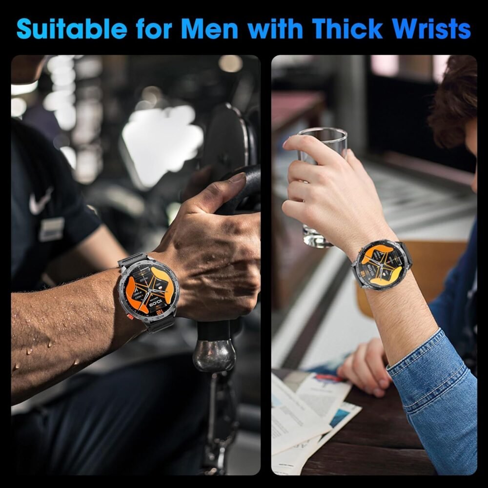 Military Smart Watch for Men 1.75" HD AMOLED Display 730mAh Battery Smart Watches with LED Flashlight for Android iOS（Bluetooth Call Answer/Dial Calls） Fitness Tracker with Heart Rate - Image 7