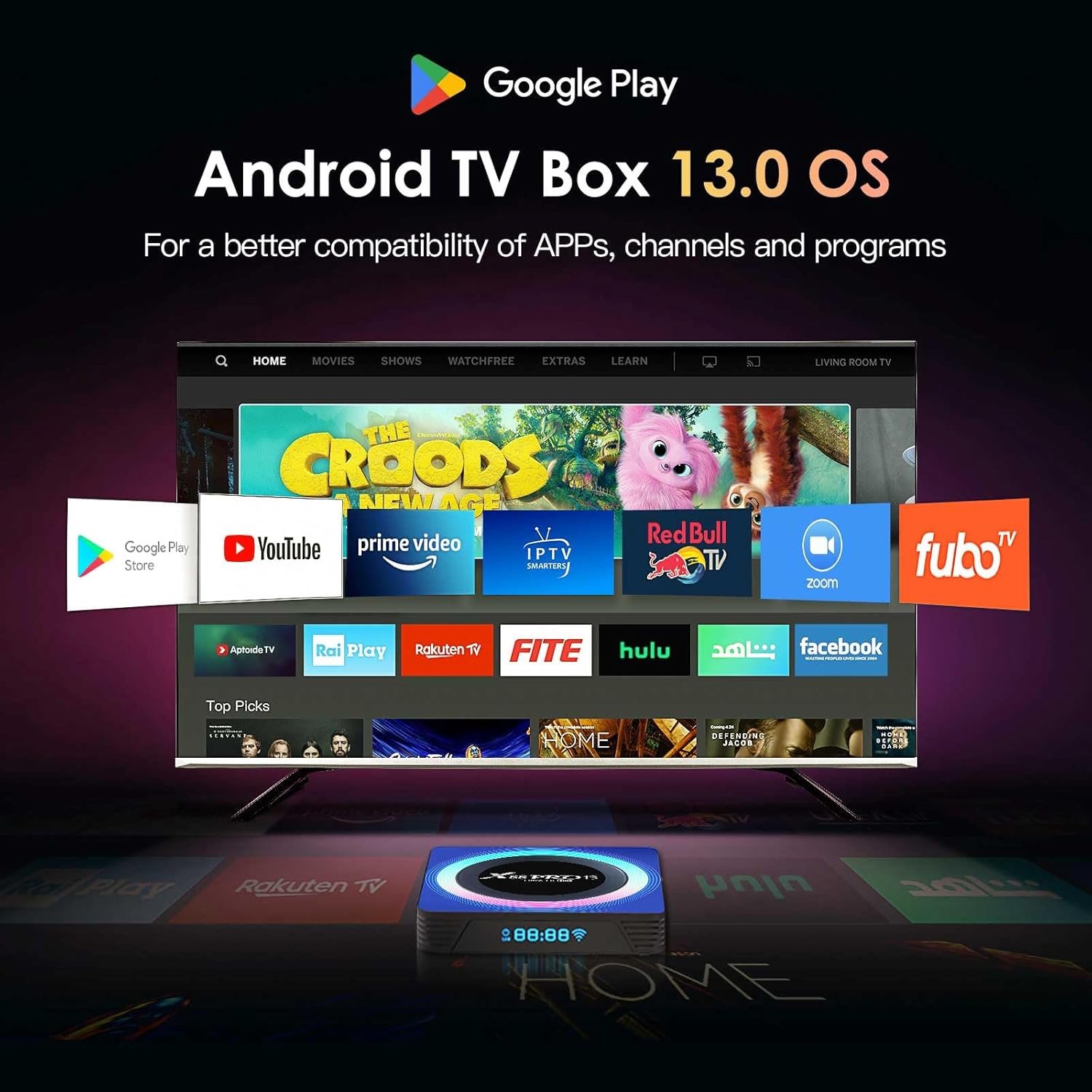 Android TV Box 2025, Android Box 13.0 4GB RAM 64GB ROM WiFi 6 8K 6K 4K, X88PRO 13 TV Box 6K RK3528 Quad-Core 2.4G/5G Dual-WiFi Bluetooth 5.0 USB 3.0 100M Ethernet Smart Box for TV - Image 3