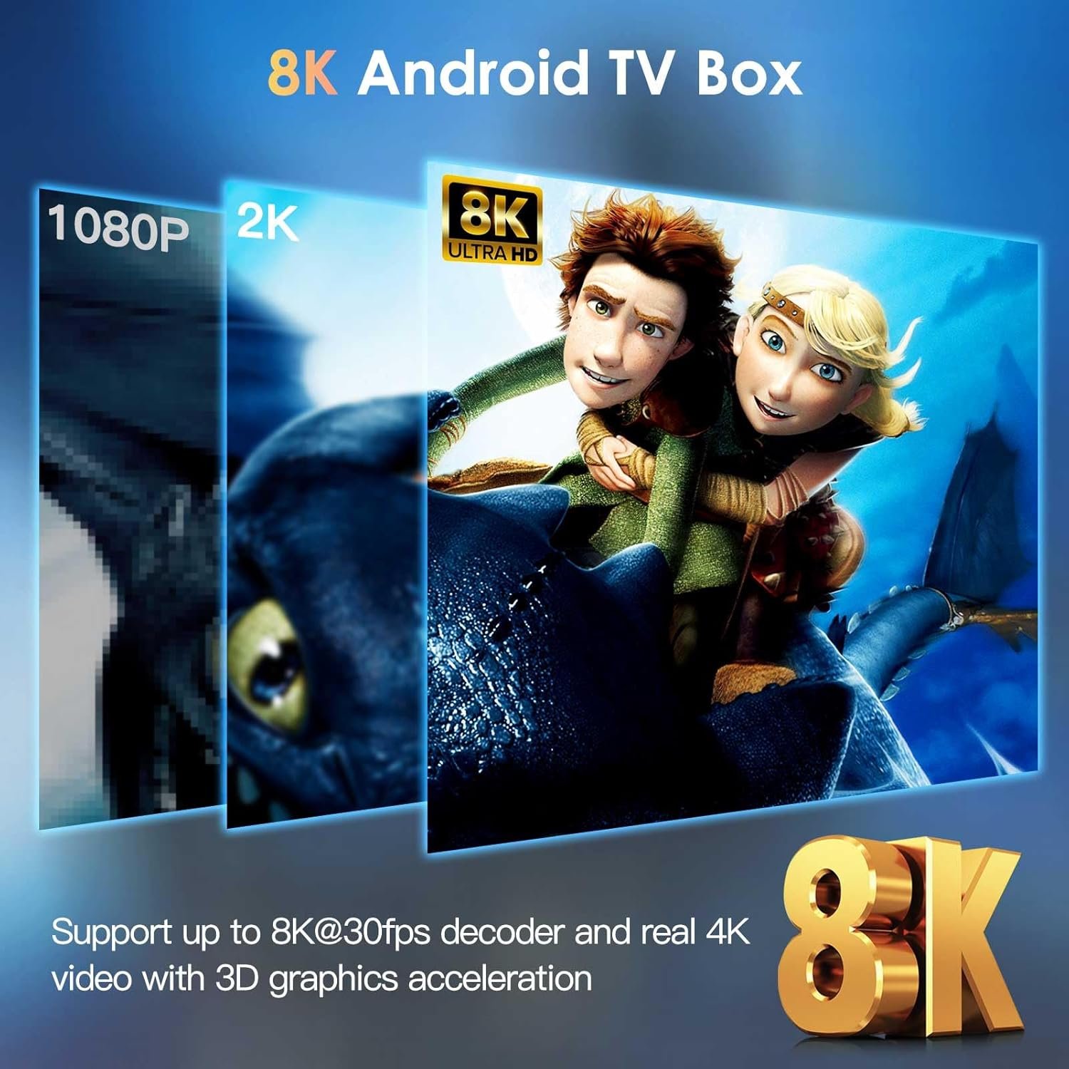 Android TV Box 2025, Android Box 13.0 4GB RAM 64GB ROM WiFi 6 8K 6K 4K, X88PRO 13 TV Box 6K RK3528 Quad-Core 2.4G/5G Dual-WiFi Bluetooth 5.0 USB 3.0 100M Ethernet Smart Box for TV - Image 5