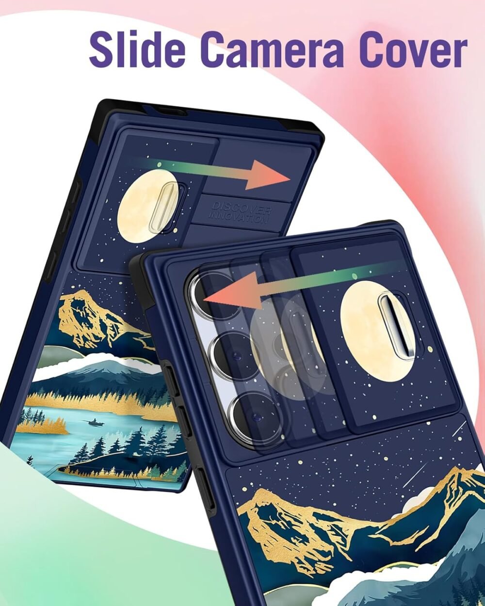 【2in1 for Samsung Galaxy S24 Ultra Case Women Cute Girls Phone Cover Girly Aesthetic Mountain Unique Design Camera Cover Compatible with MagSafe Ring Holder Stand Funda for S24 Ultra - Image 4
