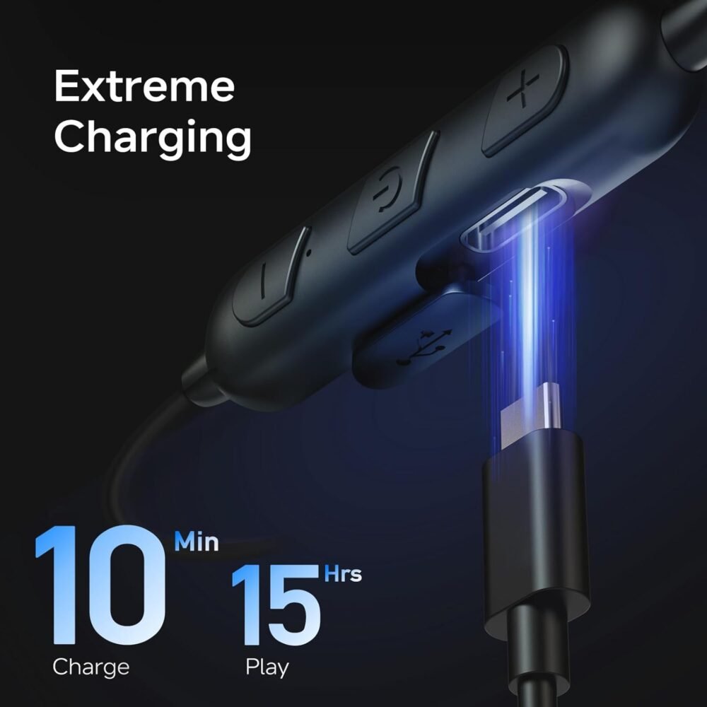 CXK Neckband Bluetooth Headphones, Bluetooth 5.3 Wireless Headphones 80Hrs Extra Long Playtime Stereo Bass in-Ear Headsets with Mic, IPX6 Waterproof Earbuds, Neckband Earphones for Sport, Business - Image 4