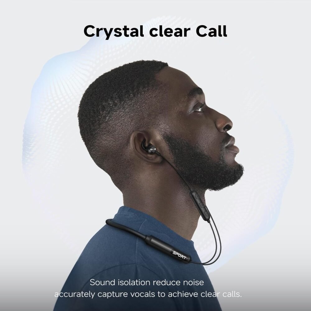 CXK Neckband Bluetooth Headphones, Bluetooth 5.3 Wireless Headphones 80Hrs Extra Long Playtime Stereo Bass in-Ear Headsets with Mic, IPX6 Waterproof Earbuds, Neckband Earphones for Sport, Business - Image 5