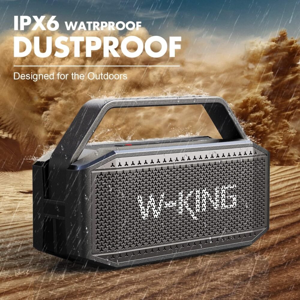 W-KING Portable Speakers Bluetooth Wireless Loud, 100W Max Waterproof Outdoor Bluetooth Speaker Big Party Large Boombox Subwoofer*2, 60W Exlarge All-Round Bass Passive Radiator/40H/PowerBank/TF/AUX/EQ - Image 4