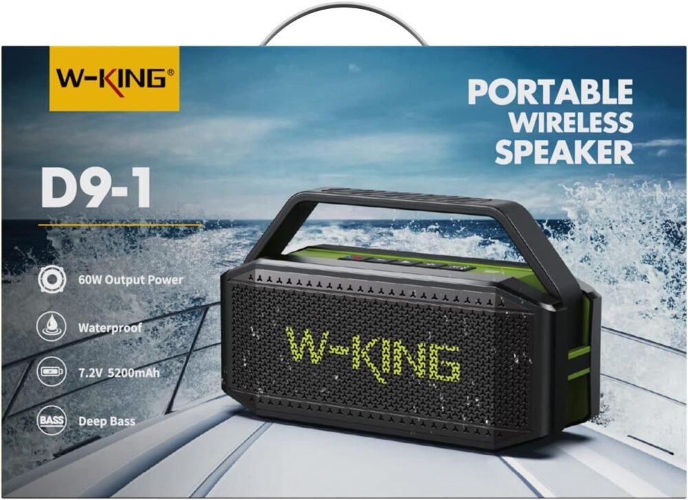 W-KING Portable Speakers Bluetooth Wireless Loud, 100W Max Waterproof Outdoor Bluetooth Speaker Big Party Large Boombox Subwoofer*2, 60W Exlarge All-Round Bass Passive Radiator/40H/PowerBank/TF/AUX/EQ - Image 11