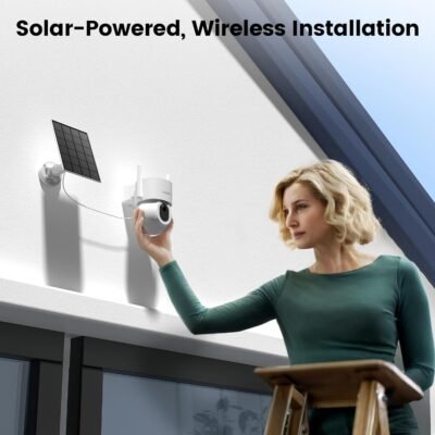 AOSU Security Cameras Wireless Outdoor - 3K/5MP Solar Powered 400-Lumen Floodlight Camera, 360° Pan/Tilt Surveillance, Night Vision, 2.4G WiFi Camera, Auto Tracking, AI Human/Vehicle/Pet Detection - Image 3