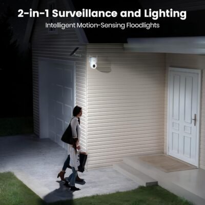 AOSU Security Cameras Wireless Outdoor - 3K/5MP Solar Powered 400-Lumen Floodlight Camera, 360° Pan/Tilt Surveillance, Night Vision, 2.4G WiFi Camera, Auto Tracking, AI Human/Vehicle/Pet Detection - Image 5