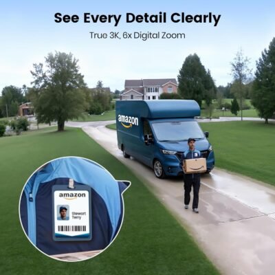 AOSU Security Cameras Wireless Outdoor - 3K/5MP Solar Powered 400-Lumen Floodlight Camera, 360° Pan/Tilt Surveillance, Night Vision, 2.4G WiFi Camera, Auto Tracking, AI Human/Vehicle/Pet Detection - Image 8