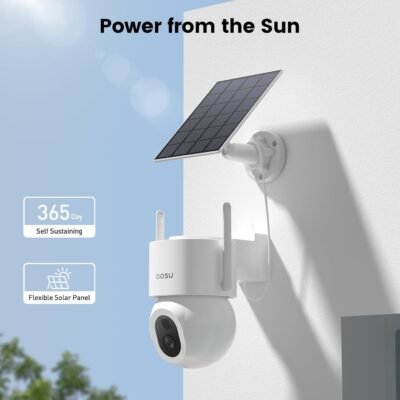 AOSU Security Cameras Wireless Outdoor - 3K/5MP Solar Powered 400-Lumen Floodlight Camera, 360° Pan/Tilt Surveillance, Night Vision, 2.4G WiFi Camera, Auto Tracking, AI Human/Vehicle/Pet Detection - Image 9