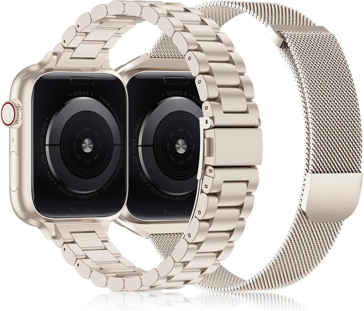 2 Pack Slim Stainless Steel Band & Milanese Mesh Strap Compatible with Apple Watch Band 38mm 40mm 41mm 42mm(s10), Thin Metal Replacement Bands for iWatch Series SE 10 9 8 7 6 5 4 3 2 1 - Image 4