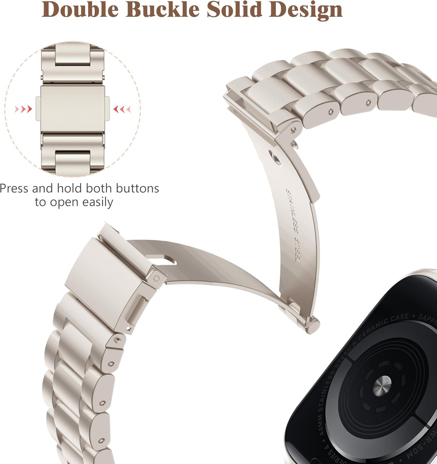 2 Pack Slim Stainless Steel Band & Milanese Mesh Strap Compatible with Apple Watch Band 38mm 40mm 41mm 42mm(s10), Thin Metal Replacement Bands for iWatch Series SE 10 9 8 7 6 5 4 3 2 1 - Image 6