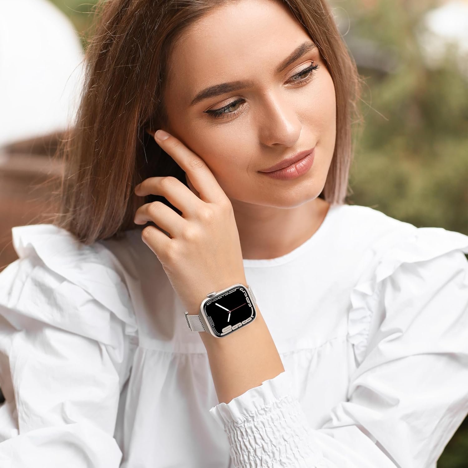 2 Pack Slim Stainless Steel Band & Milanese Mesh Strap Compatible with Apple Watch Band 38mm 40mm 41mm 42mm(s10), Thin Metal Replacement Bands for iWatch Series SE 10 9 8 7 6 5 4 3 2 1 - Image 7