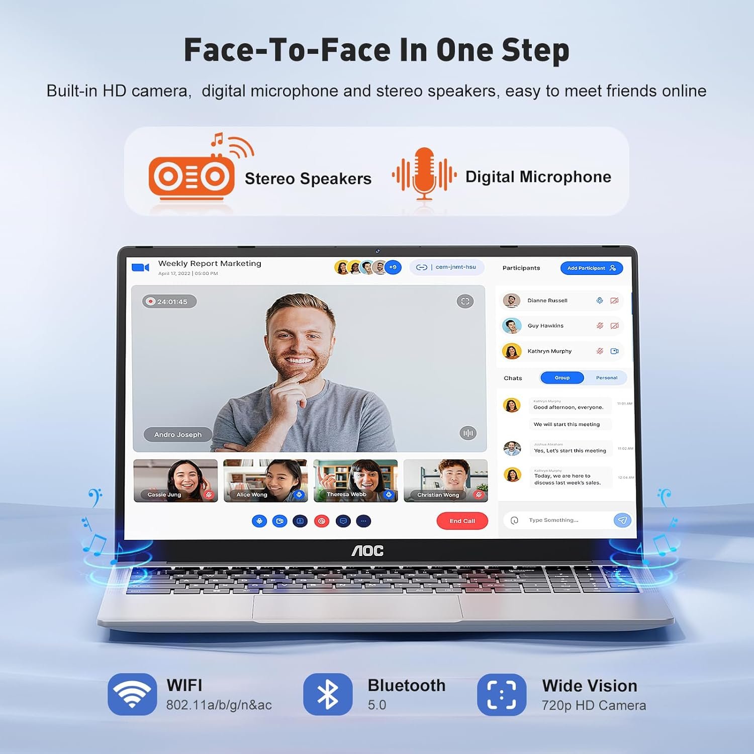 Laptop Computer 16GB RAM 512GB SSD Work Laptops 15.6 Inch FHD Screen Premium Laptop (Up to 3.6GHz) Windows 11 Laptop Computer, Light&Thin, Metal Shell, Webcam, Type-C, USB3.2 - Image 8