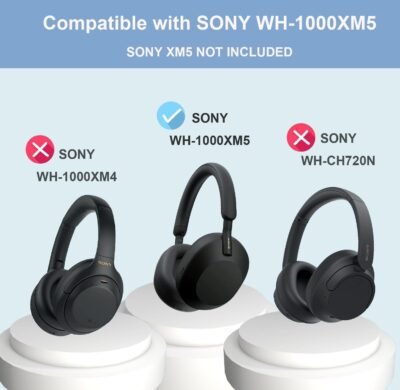 Silicone Skin Cover Compatible with Sony WH-1000XM5 Wireless Headphones, Scratch Protection Case for Sony XM5, Ear Cups Case Cover, Headset Speakers Protector - Image 3