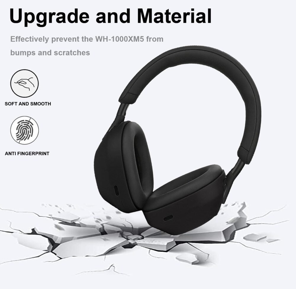 Silicone Skin Cover Compatible with Sony WH-1000XM5 Wireless Headphones, Scratch Protection Case for Sony XM5, Ear Cups Case Cover, Headset Speakers Protector - Image 5
