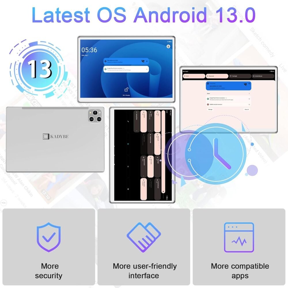 2025 Latest Tablet Android 13 Tablets 10 Inch, Tablet 128GB ROM+16GB RAM (8+8 Virtual), 2 In 1 Tablet with keyboard, Powerful Octa-Core+13MP Camera, 1TB TF Expandable, FHD IPS Display WiFi Tablet PC - Image 6
