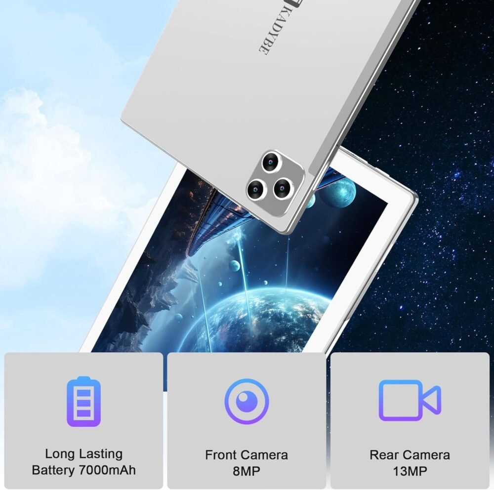 2025 Latest Tablet Android 13 Tablets 10 Inch, Tablet 128GB ROM+16GB RAM (8+8 Virtual), 2 In 1 Tablet with keyboard, Powerful Octa-Core+13MP Camera, 1TB TF Expandable, FHD IPS Display WiFi Tablet PC - Image 7