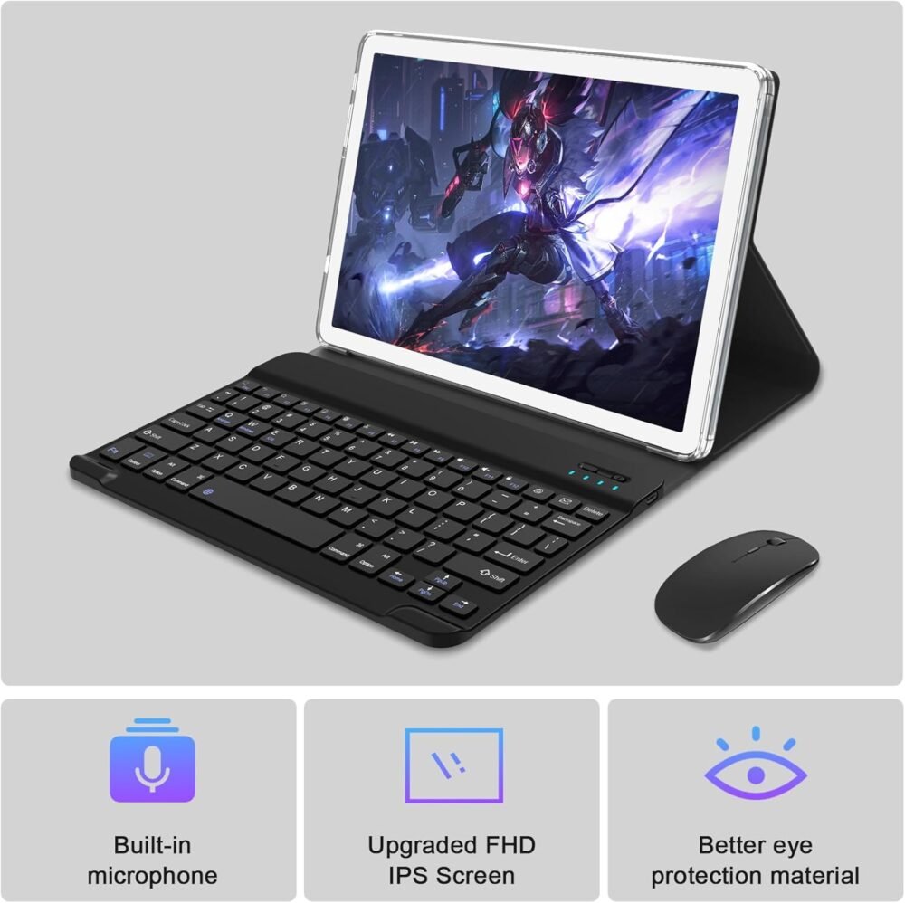 2025 Latest Tablet Android 13 Tablets 10 Inch, Tablet 128GB ROM+16GB RAM (8+8 Virtual), 2 In 1 Tablet with keyboard, Powerful Octa-Core+13MP Camera, 1TB TF Expandable, FHD IPS Display WiFi Tablet PC - Image 8