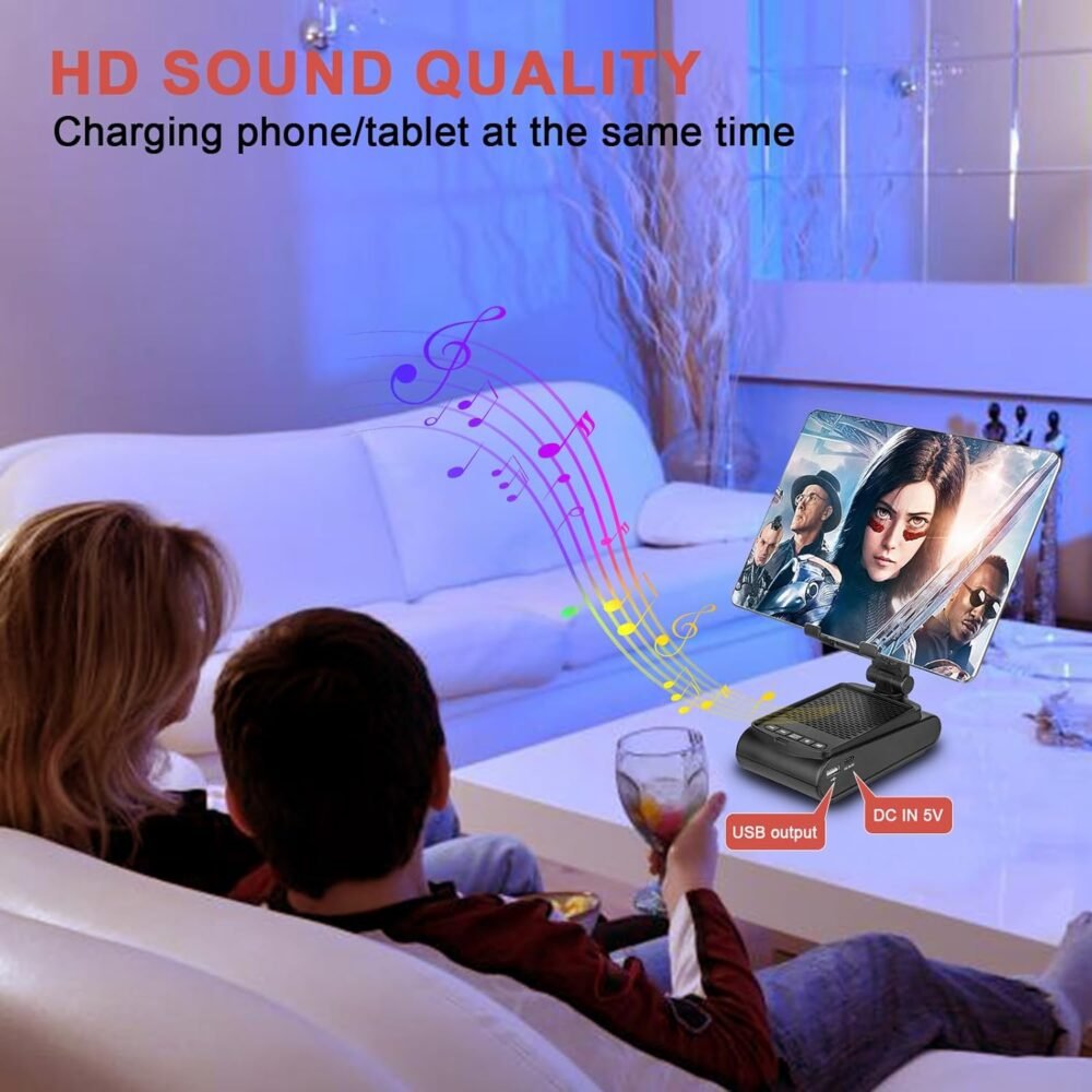 Gifts for Men,Cell Phone Stand with Wireless Bluetooth Speaker HD Surround Sound for Home and Outdoors with Bluetooth Speaker for Desk Compatible with iPhone for ipad,All Smartphones - Image 5