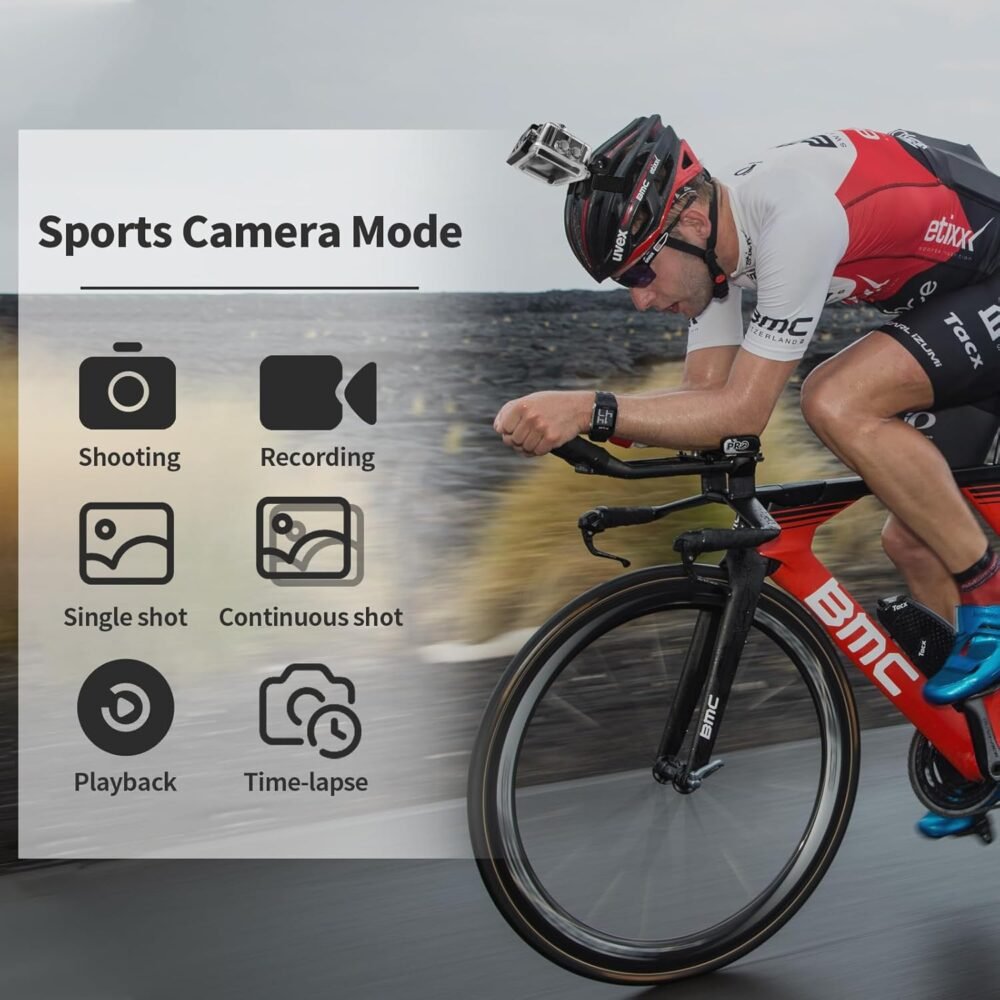 Fangool Action Camera 4K 30FPS, Waterproof Camera 30M Ultra HD 131FT Underwater WiFi Cam 170°Wide Angle Shooting, with 2 x 1050 mAh Batteries for Skiing, Skating, Surfing, Cycling, Fishing - Image 6