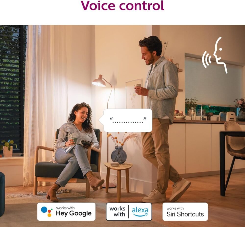 Philips 60-Watt Equivalent A19 LED Daylight (5000K) Smart Wi-Fi Light Bulb Powered by WiZ with Bluetooth (4-Pack) - Image 7