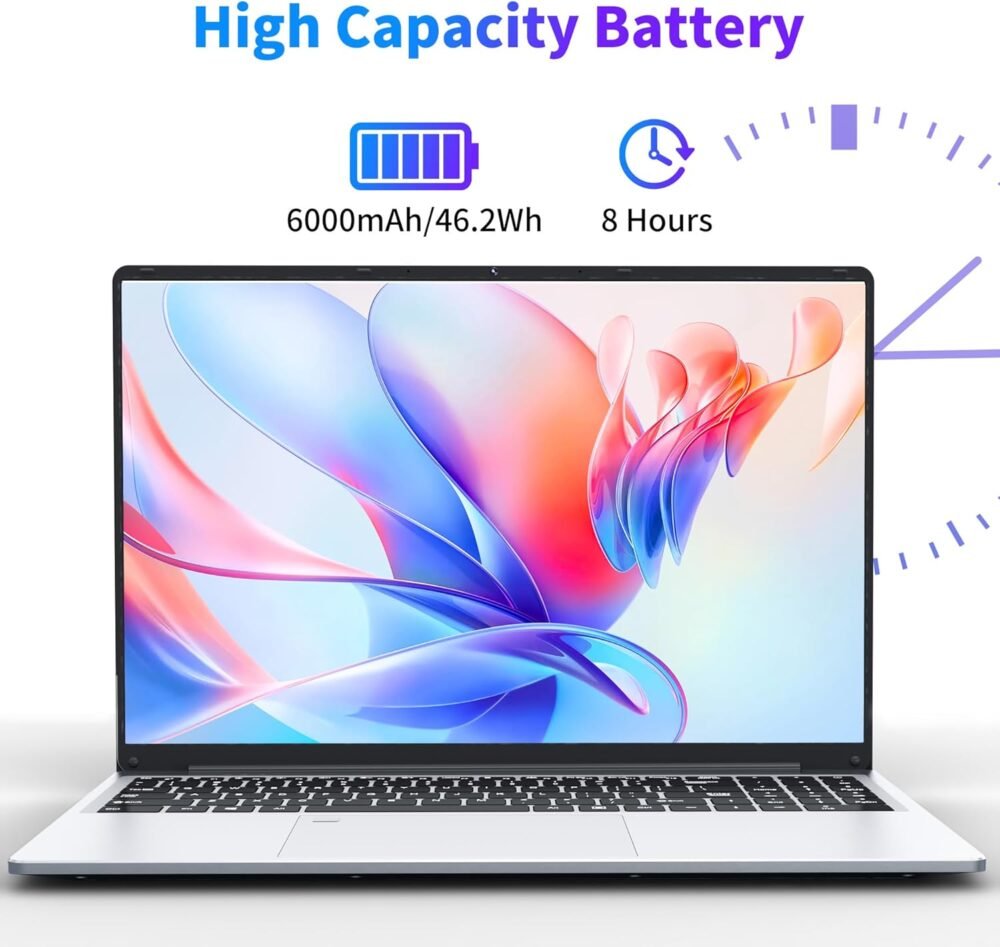 16 Inch Laptop Computer | Gaming Laptop | 16GB RAM 1TB SSD | N100 Processor | FHD 1920 * 1200 | 180 Angle Open | Backlit | BT4 WIFI5 | Windows 11 Pro | Fingerprint Unlock | UHD Graphics 750 MHz - Image 10
