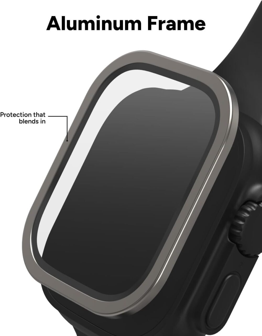 ZAGG XTR4 Glass Screen Protector for Apple Watch Ultra 2 / Apple Watch Ultra - Fortified with Graphene, Blue Light Filter, Aluminum Frame, Titanium - Image 4