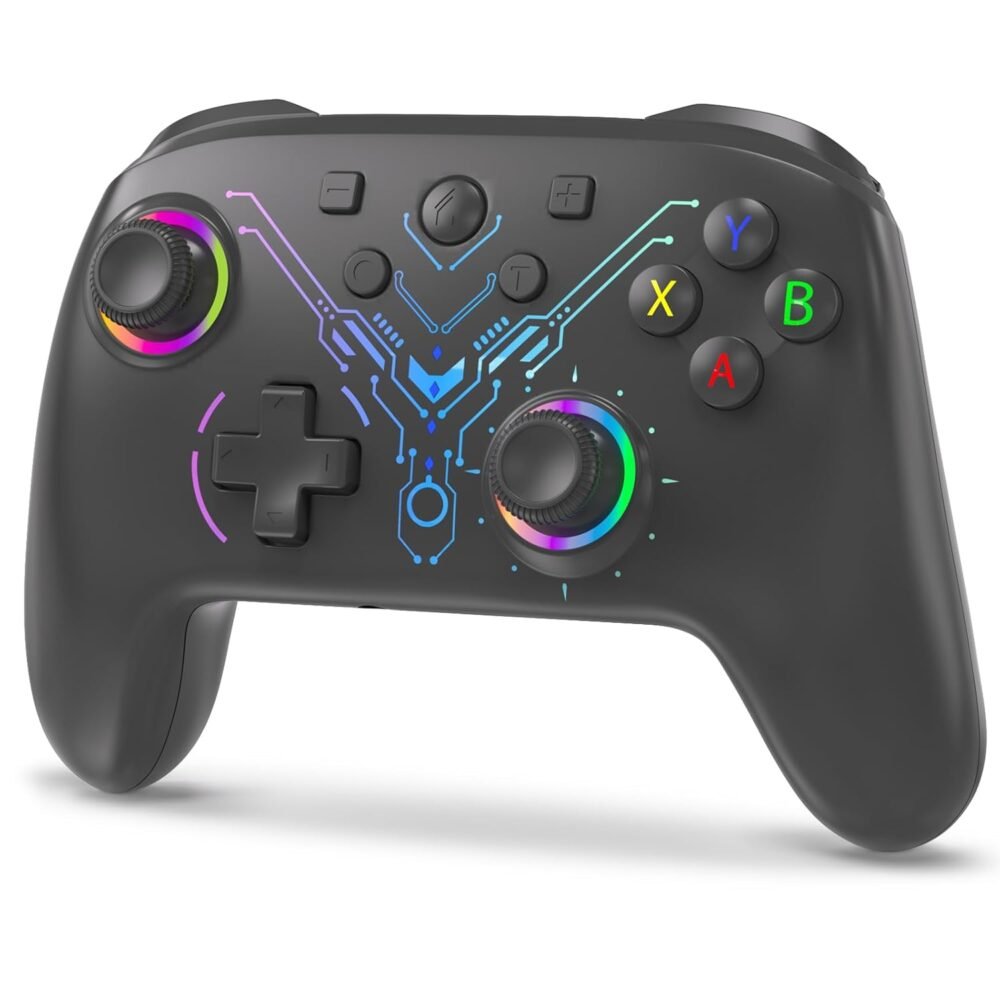 PC Controller, Wireless 2.4G PC Gaming Controller with RGB Light, Hall Effect Joysticks & Triggers, Programming, 1000mAh, Dual Vibration, Turbo, Switch Controller Compatible with for PC/Switch/Android/iOS - Image 10