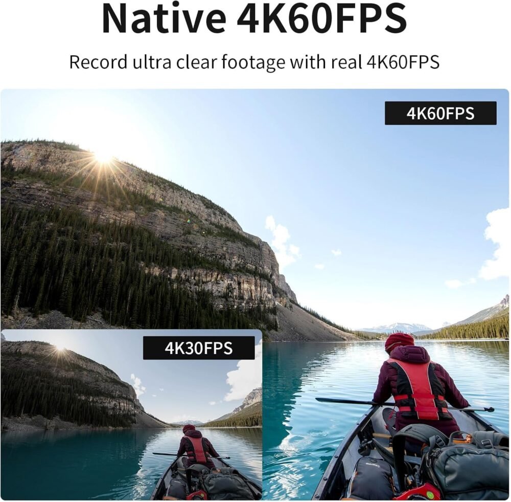 SJCAM SJ8Pro Native 4K60fps Action Camera with 170° FOV HDR, OIS Stabilization, 8X Slow-Mo Zoom, Touch Screen, Support External Mic&Remote Control, Underwater Waterproof Camera, with Helmet/Bike Kits - Image 3