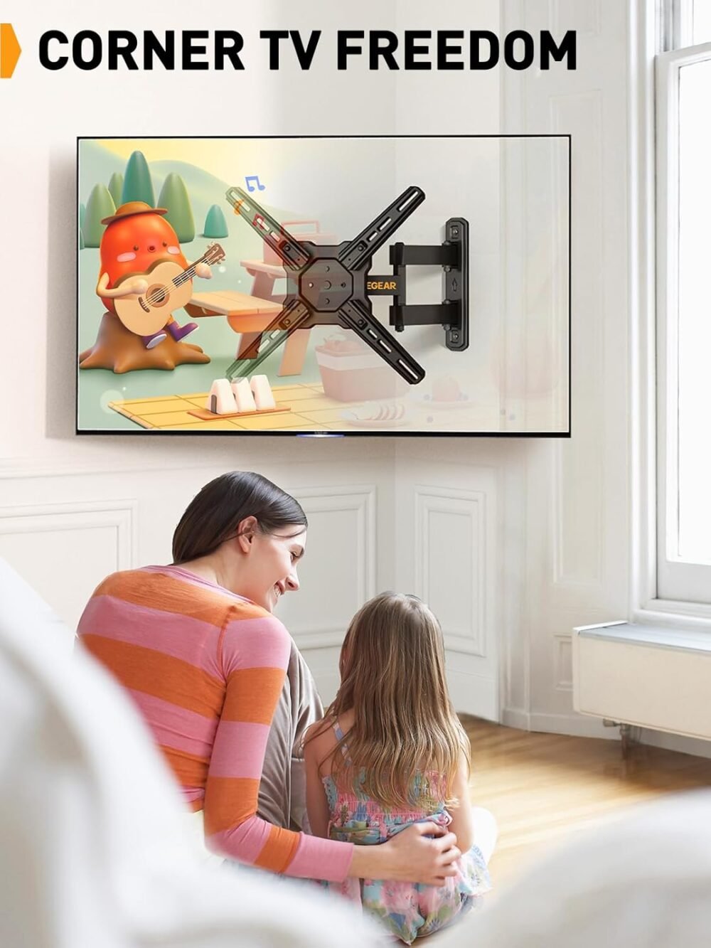 Perlegear Full Motion TV Wall Mount for Most 26–50 Inch TVs, Max VESA 300 x 300mm, TV Monitor Wall Mount Bracket with Rotation, Swivel, Tilt, Extension and Leveling Adjustment, Holds up to 55 lbs - Image 7