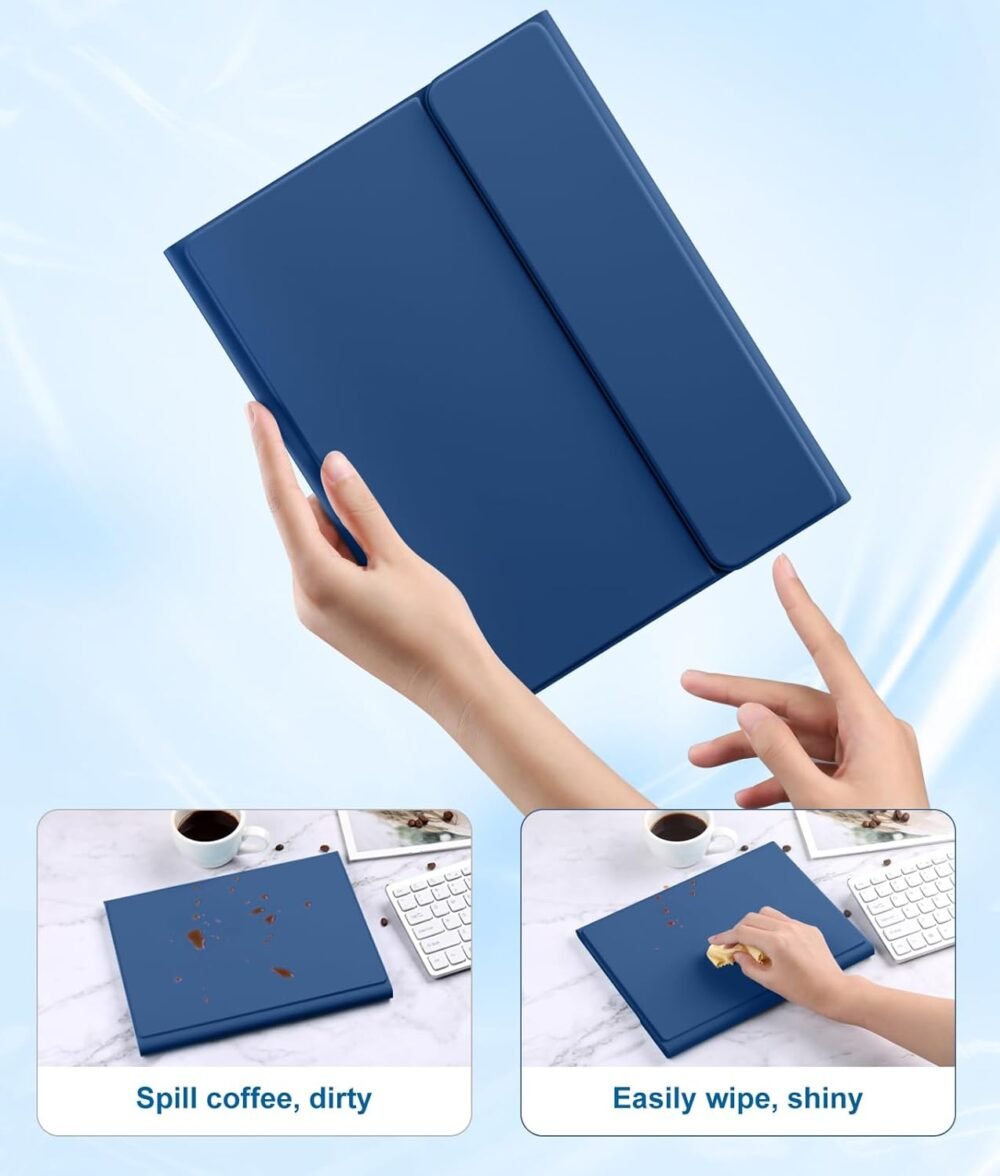 Compatible for iPad 11th 10th Generation Case with Keyboard, Folio Cover with Pencil Holder, Multi-Touch Trackpad, 7 Color Backlit, Detachable Keyboard for iPad (A16) 11th/10th Gen (Navy Blue) - Image 6