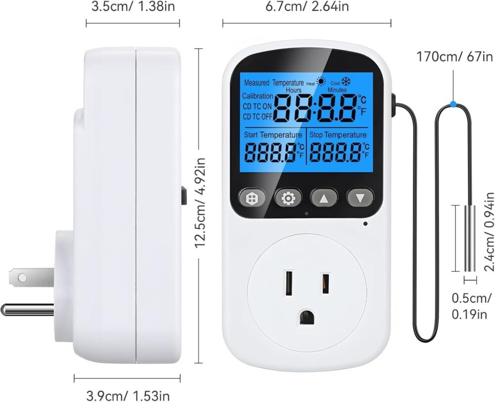 INKBIRDPLUS Plug in Temperature Controller Outlet, Smart Heating Cooling Control with 4 Timing Modes, Backlit LCD, Calibration, Ideal for Reptile, Incubation, Aquarium, Refrigerator, Home Brewing - Image 9
