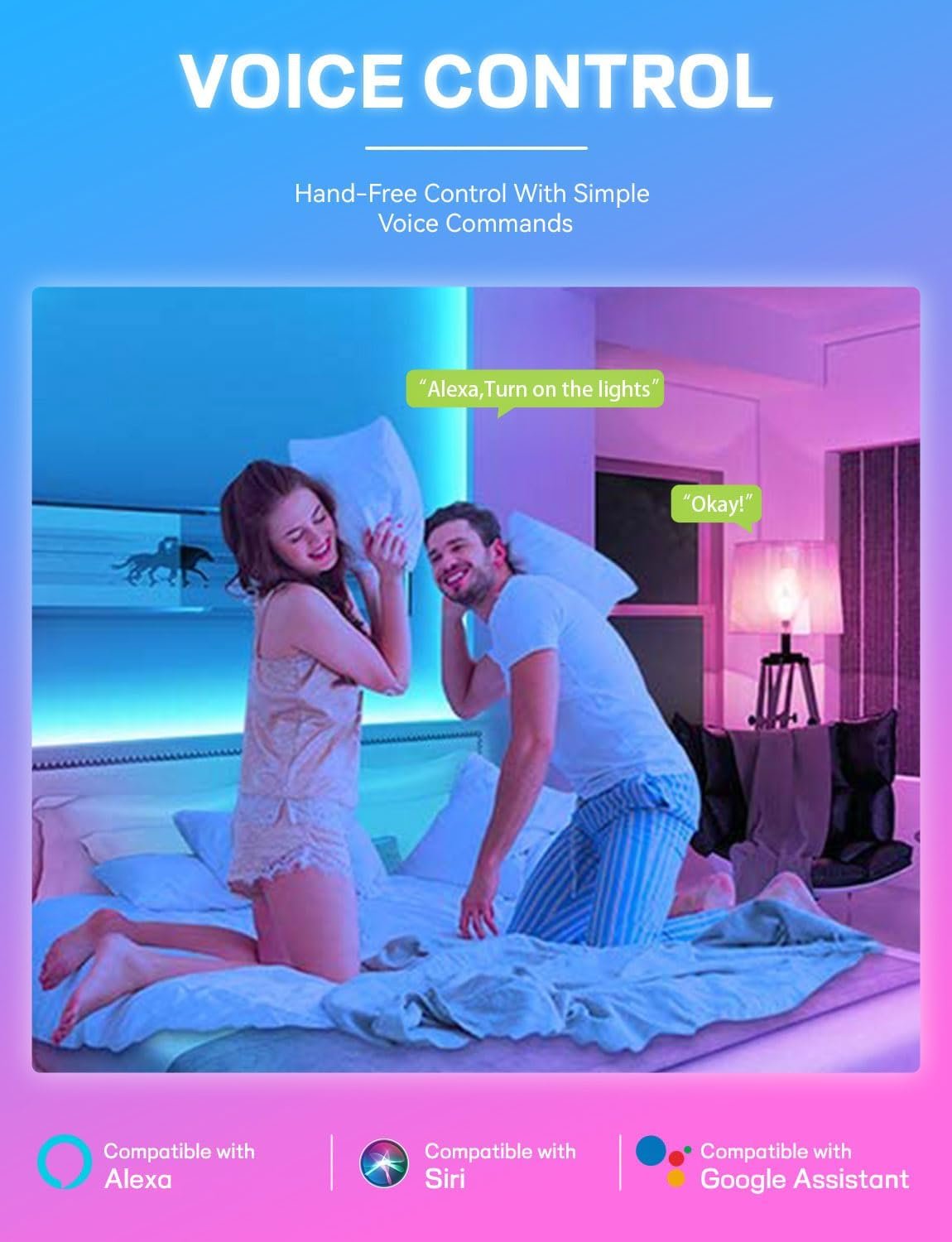 Smart Light Bulbs 4Pack with Remote, A19 E26 800LM LED Color Changing Light Bulb, WiFi & Bluetooth 5.0, Warm to Cool White, Dimmable, RGB Smart Home Lighting Work with Alexa Google Assistant - Image 3