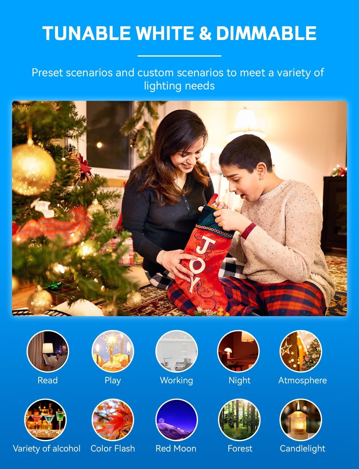 Smart Light Bulbs 4Pack with Remote, A19 E26 800LM LED Color Changing Light Bulb, WiFi & Bluetooth 5.0, Warm to Cool White, Dimmable, RGB Smart Home Lighting Work with Alexa Google Assistant - Image 7