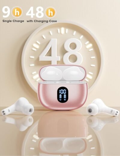 Wireless Earbuds, Bluetooth Ear Buds with Big Bass Stereo Sound, 48 Hours Playtime, Lightweight in-Ear Fit Earphones, IPX7, Hands-Free Calls with AI for iPhone, Android, Pad, Sports, Workout - Image 4