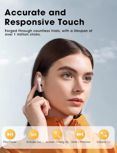 Wireless Earbuds, Bluetooth Ear Buds with Big Bass Stereo Sound, 48 Hours Playtime, Lightweight in-Ear Fit Earphones, IPX7, Hands-Free Calls with AI for iPhone, Android, Pad, Sports, Workout - Image 8