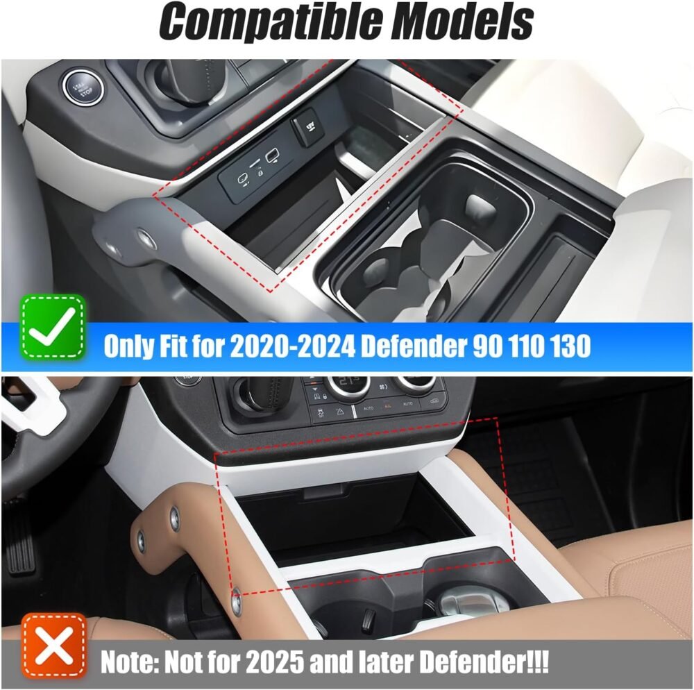 Dual Wireless Car Charger Compatible with 2020-2024 Land Rover Defender 90 110 130 15W Dual Wireless Fast Charging Smartphone Charger Tray with 27W USB & Type-C Center Console Accessories - Image 3